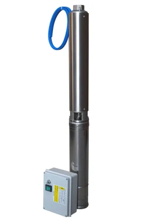 Pompe de forage 4'' Orlando - Gros Débit 2,2kW monophasé - 7,5m³/h à 61HMT Haute Qualité