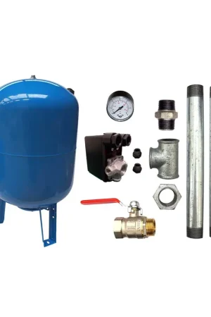 Kit Surpresseur Eau Vertical 100L - 1"1/4 avec Pressostat et Manomètre Meilleur Prix