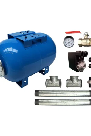 Kit Surpresseur Eau Horizontal 24L - 1" avec Pressostat et Manomètre Acheter Direct