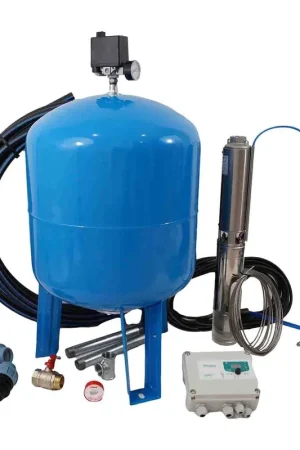 Kit Forage complet avec pompe Orlando 230V 4'' 1.5kW + Surpresseur + Sécurité manque d'eau Nouvelle Collection