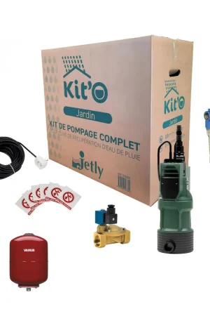 KIT'O JARDIN - Kit de pompage immergée pour récupérateur d'eau de pluie Expédié Aujourd'hui