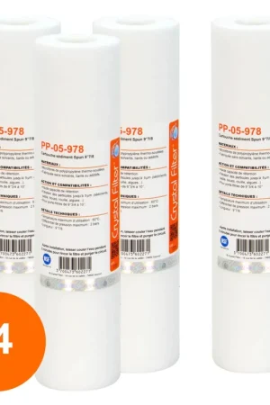 Cartouche PP-05-978 sédiment SPUN 9''7/8 - Filtre 5 µm - Crystal Filter® (lot de 4) Nouvel Arrivage