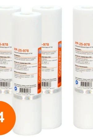 Soldes Cartouche PP-25-978 sédiment SPUN 9''7/8 - Filtre 25 µm - Crystal Filter® (lot de 4)