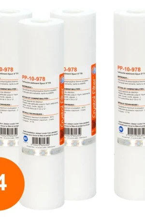 Cartouche PP-10-978 sédiment SPUN 9''7/8 - Filtre 10 µm - Crystal Filter® (lot de 4) Must-Have