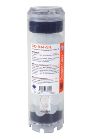 Conteneur de silicophosphates 9''3/4 à 10'' - Anti-tartre - Crystal Filter® CO-934-SIL Seulement Aujourd'hui
