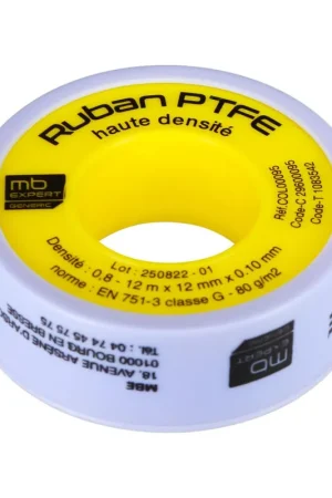 Prix Bas Ruban d'étanchéité / Téflon PTFE - Largeur 12 mm - Ep. 0.1 mm