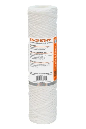 Réduction Cartouche SW-25-978-PP sédiment bobinée 9''7/8 - Filtre 25 µm - Crystal Filter®