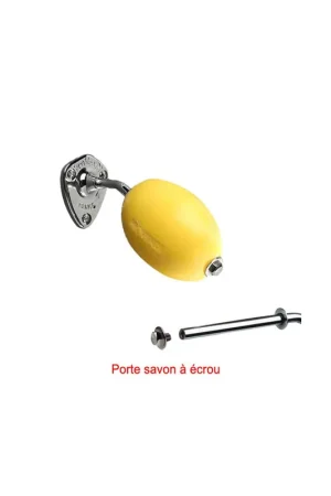 Prix Promo Savon jaune rotatif citron Provendi avec porte-savon chromé à écrou