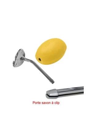 Savon jaune rotatif Provendi avec porte-savon chromé à clip Remise