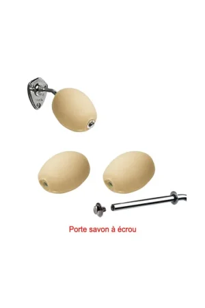 Lot porte-savon chromé + 3 savons blancs rotatifs Provendi lait d'amande Réduction