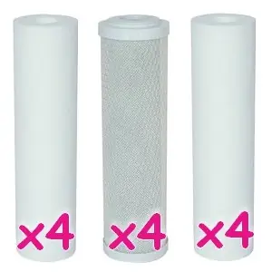 12 cartouches 10" sédiment 5 et 1 micron et charbon bloc d'osmoseur Bon Plan