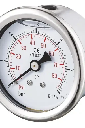 Produit De Marque Manomètre inox à bain glycérine Axial 0 + 4 bars 1/4" - Ø50