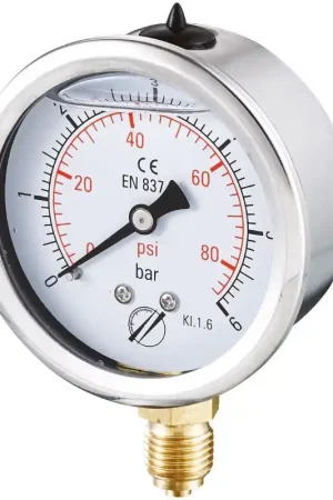 Dernière Chance Manomètre inox à bain glycérine Radial 0 + 25 bars 1/4" - Ø63