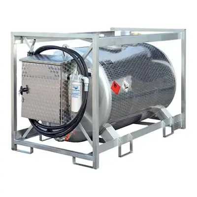 Acheter En Ligne Citerne jet fuel GRV ADR 910 Litres Acier inox ATEX