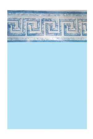 Liner Piscine 75/100 Bleu clair avec frise Mykonos bleue Dia 4.60m H 1.20m sur PISCINEO : L'univers de la piscine à petits prix Bon Marché