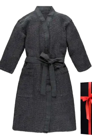 Peignoir dans un coffret cadeau, RENTO KENNO, gris Prix Choc