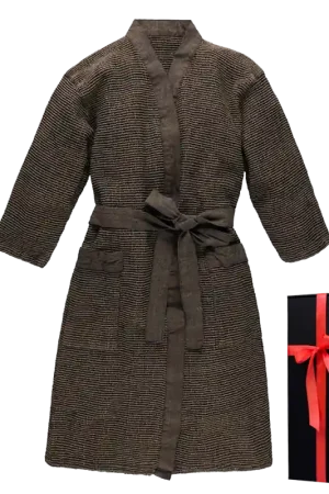 Peignoir dans un coffret cadeau, RENTO KENNO, marron Affaire À Saisir