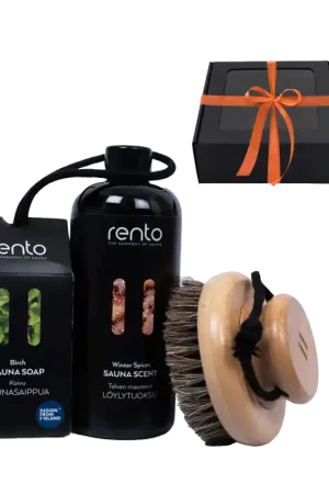 Offre Spéciale Coffret cadeau Épices d'hiver. Essence parfumée, brosse pour le corps et savon.
