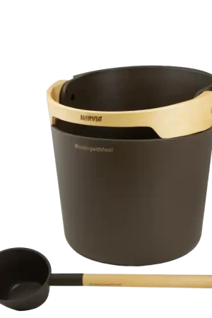 Ensemble seau et louche pour sauna HARVIA Helmi, marron foncé Prix Bas