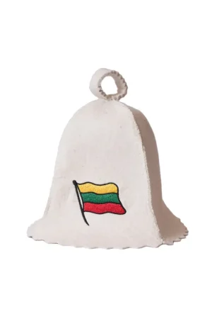 Bonnet de sauna - Drapeau lituanien, blanc Certifié