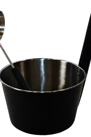 Ensemble SAUNIA en acier inoxydable, noir 4 l Seulement Aujourd'hui