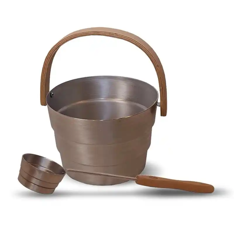 Acheter Direct Ensemble seau et louche SAUNIA PYORRE 6 l, aluminium