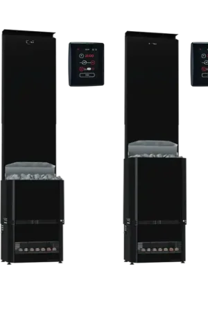 Poêle de sauna électrique - SAUNUM Experience Black F avec panneau de commande Top Vente