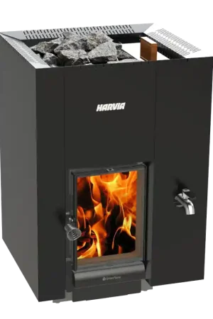 Poêle à bois pour sauna - HARVIA Linear 22 GreenFlame RS Commander Maintenant