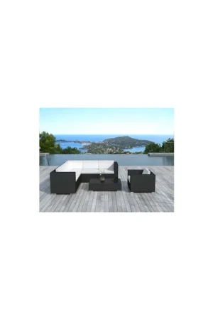 Commander Vite Salon de jardin design bas noir 6 personnes DELORM