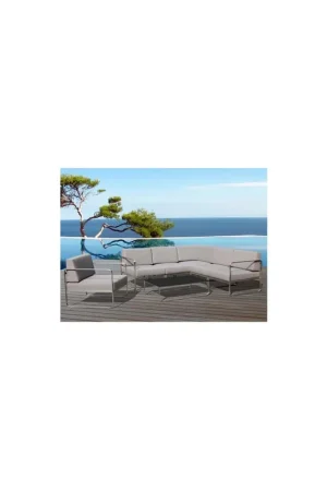Salon de jardin BARTH en acier brossé Nouveauté