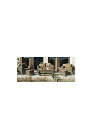 Dernier Modèle Salon de jardin BORSALINO 9 en résine tressée