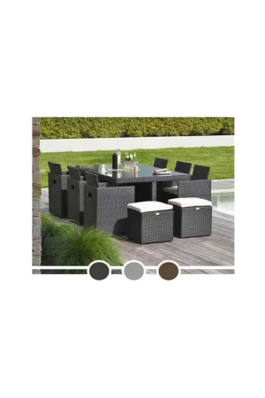 Ensemble de jardin encastrable 10 places plateau en verre Seulement Aujourd'hui