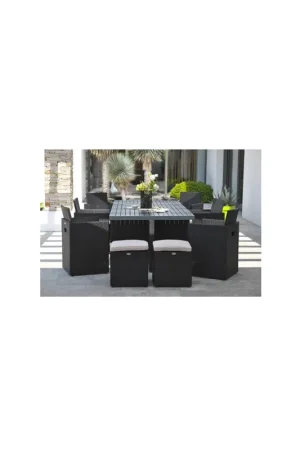 Livraison Express Ensemble de jardin encastrable 10 places plateau en aluminium