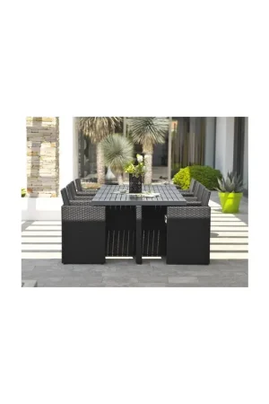 Ensemble de jardin encastrable 8 places plateau en aluminium Offre Limitée