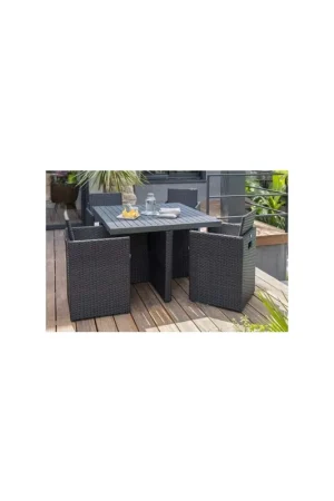 Ensemble de jardin encastrable 4 places plateau en aluminium Commande En Gros